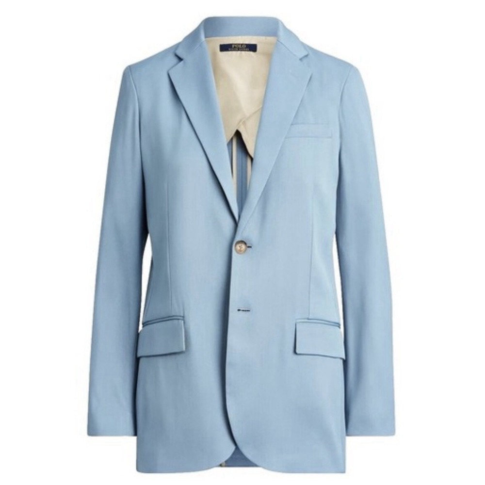 Polo Ralph Lauren Blue Two Button Classic Blazer Women's Size 4 $598 Preppy